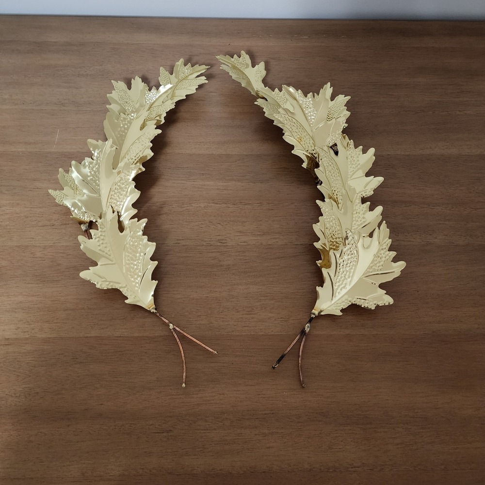 Homco Gold/ Brass Metal  Leave Wall Decor  set of 2